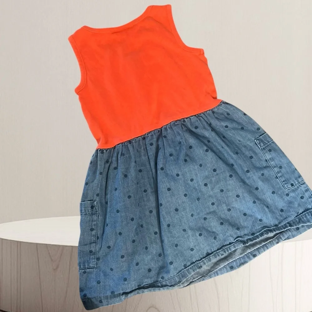 Hanna Andersson polka dots Chambray play dress